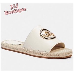 - COACH Leather Espadrille Sandals